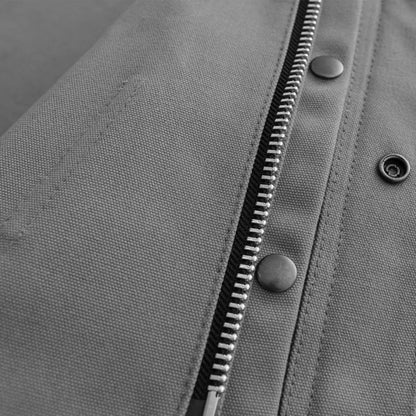 Lowside Men's Motorcycle Canvas Vest (Grey) - Lux Ryder