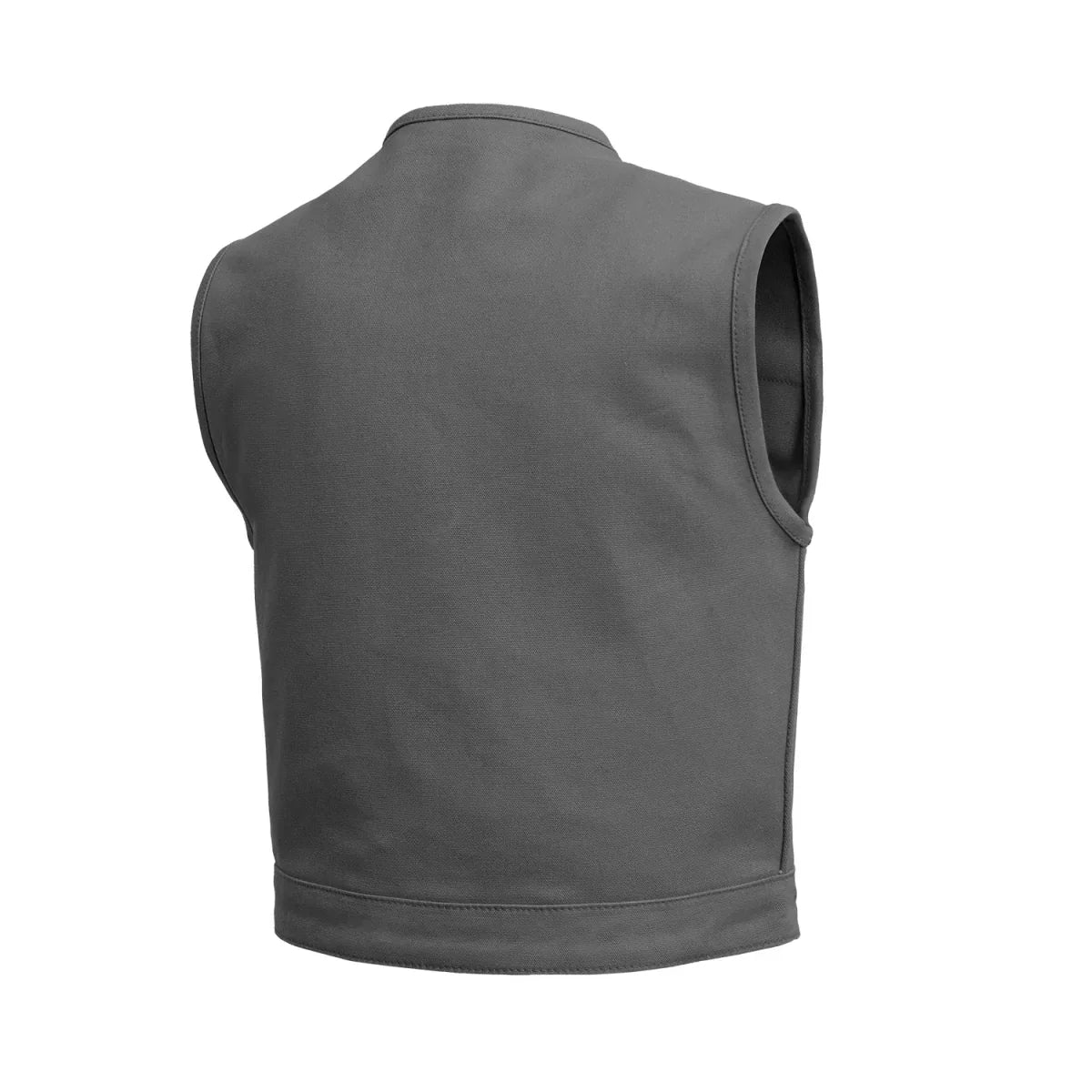 Lowside Men's Motorcycle Canvas Vest (Grey) - Lux Ryder