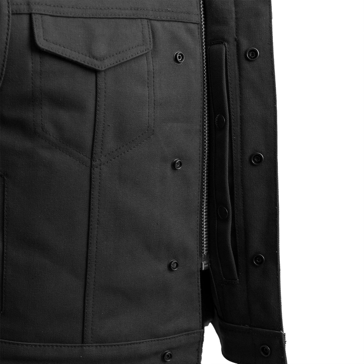 Lowside Black Men's Motorcycle Canvas Vest - Lux Ryder