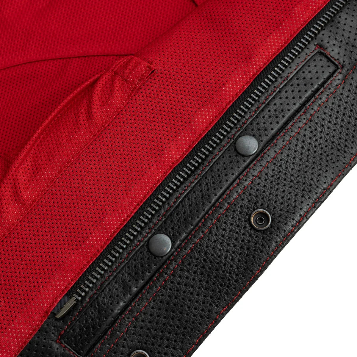 Lowside Men's Perforated Motorcycle Leather Vest - Lux Ryder
