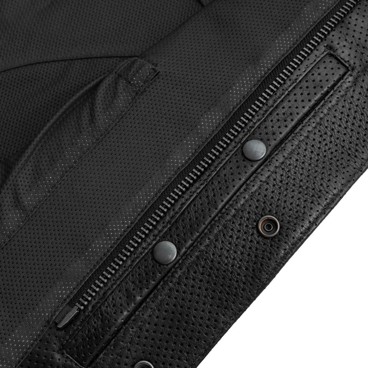 Lowside Men's Perforated Motorcycle Leather Vest - Lux Ryder