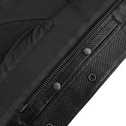 Lowside Men's Perforated Motorcycle Leather Vest - Lux Ryder
