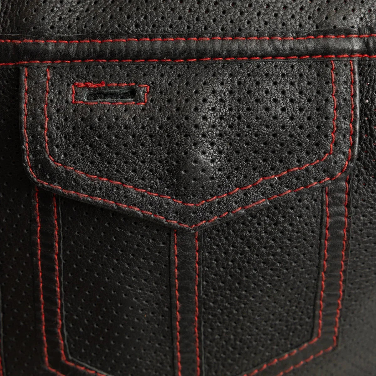 Lowside Men's Perforated Motorcycle Leather Vest - Lux Ryder