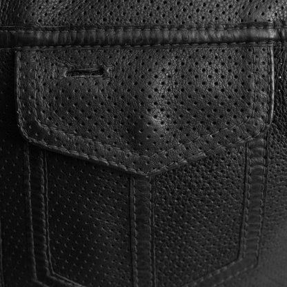 Lowside Men's Perforated Motorcycle Leather Vest - Lux Ryder