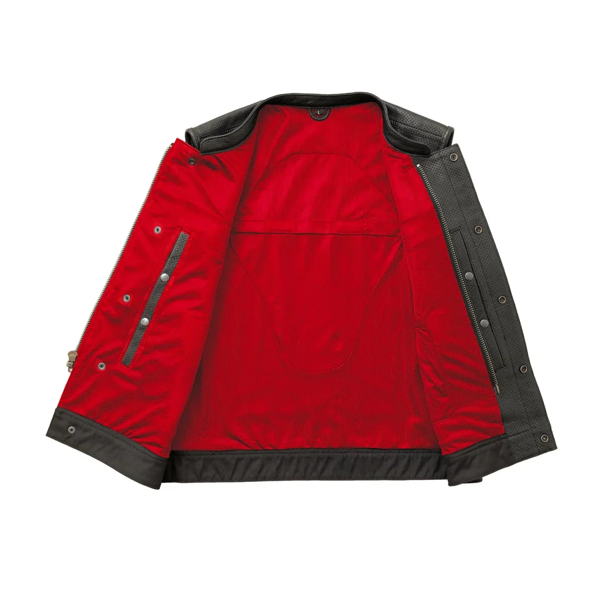 Lowside Men's Perforated Motorcycle Leather Vest - Lux Ryder
