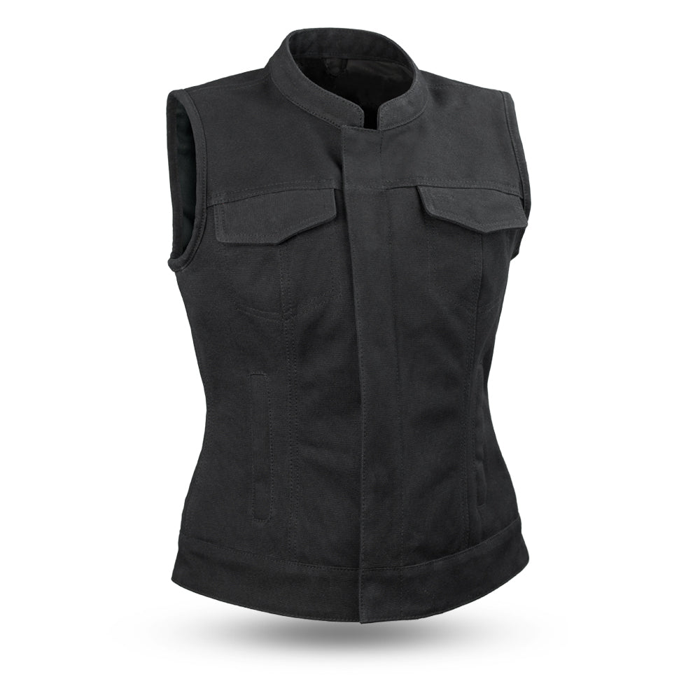 Ludlow Women's Motorcycle Canvas Vest - Lux Ryder