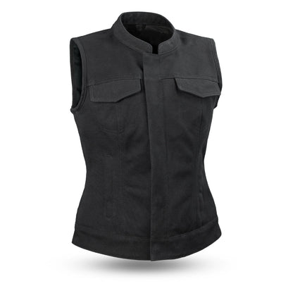 Ludlow Women's Motorcycle Canvas Vest - Lux Ryder