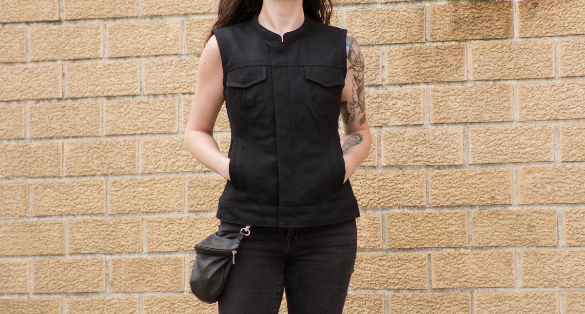 Ludlow Women's Motorcycle Canvas Vest - Lux Ryder