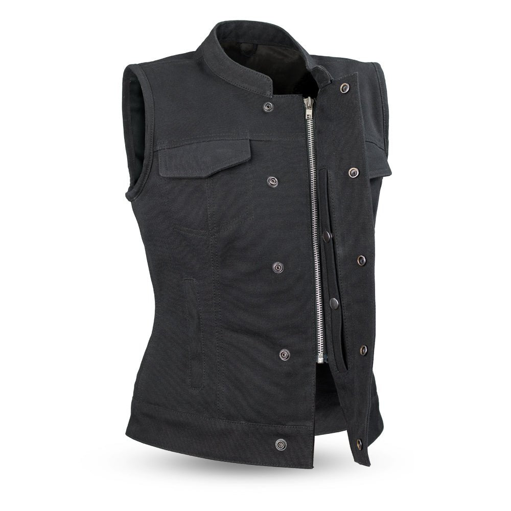 Ludlow Women's Motorcycle Canvas Vest - Lux Ryder
