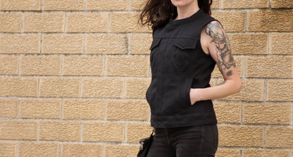 Ludlow Women's Motorcycle Canvas Vest - Lux Ryder