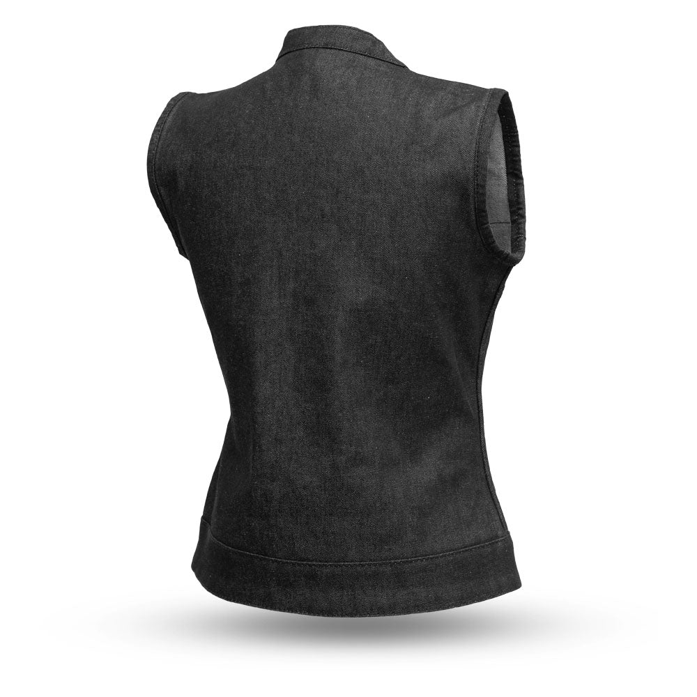 Ludlow Women's Motorcycle Denim Vest - Lux Ryder