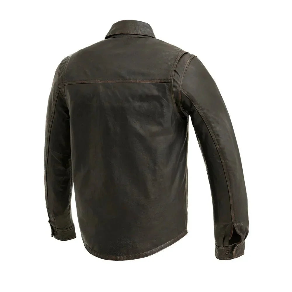 Maduro - Men's Motorcycle Leather Shirt - Lux Ryder
