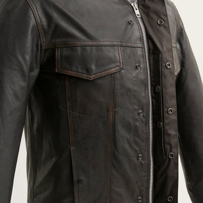 Maduro - Men's Motorcycle Leather Shirt - Lux Ryder