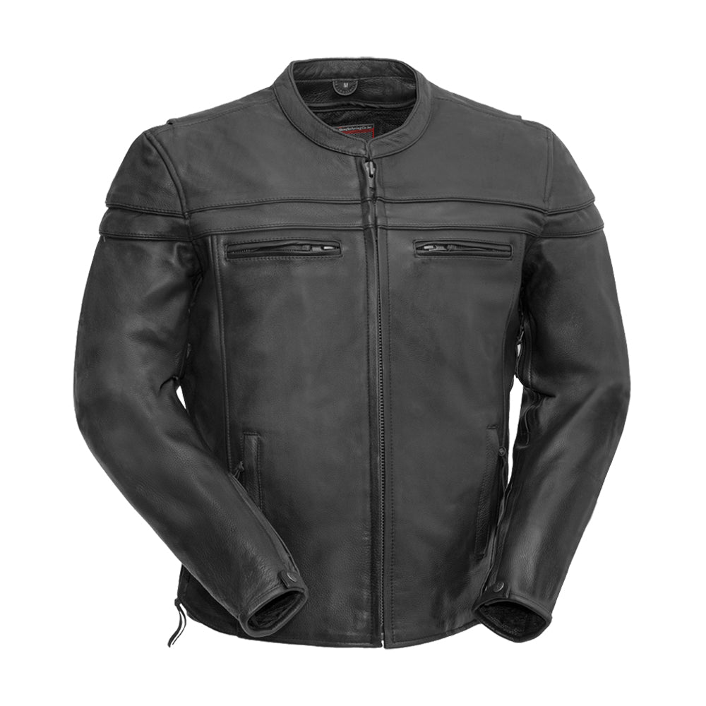 Men’s Leather Motorcycle Jacket with Ventilation and Thermal Liner - Lux Ryder