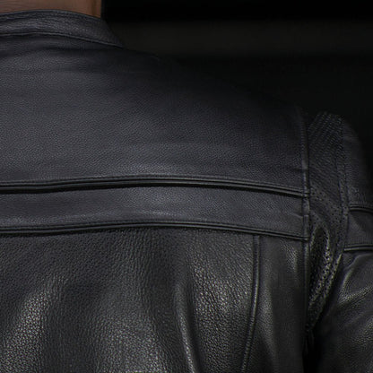 Men’s Leather Motorcycle Jacket with Ventilation and Thermal Liner - Lux Ryder