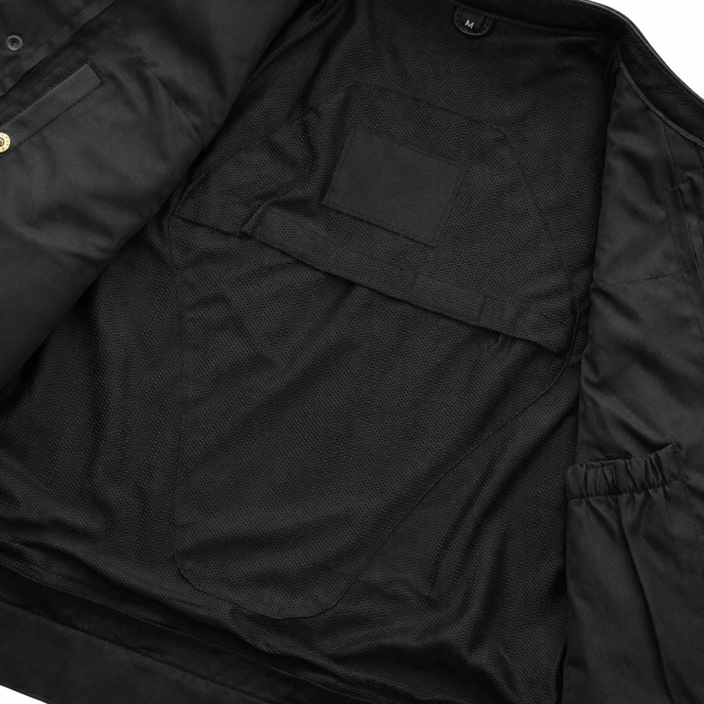 black leather vest for men's | LuxRyder