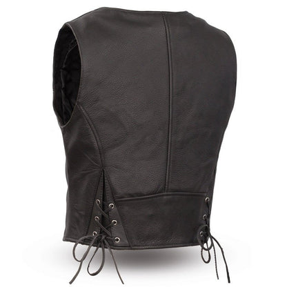 Women Leather Motorcycle Vest – Simple Western Riding Style - Lux Ryder