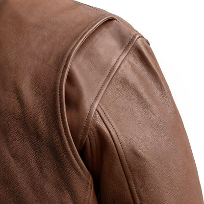 Men’s Leather Motorcycle Bomber Jacket with Armor-Ready Design - Lux Ryder