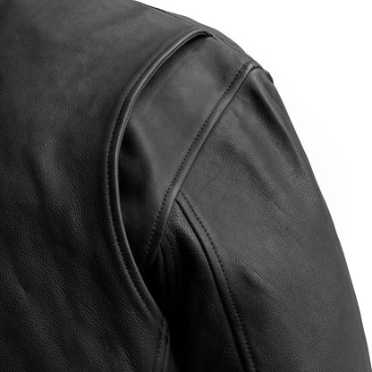 Men’s Leather Motorcycle Bomber Jacket with Armor-Ready Design - Lux Ryder