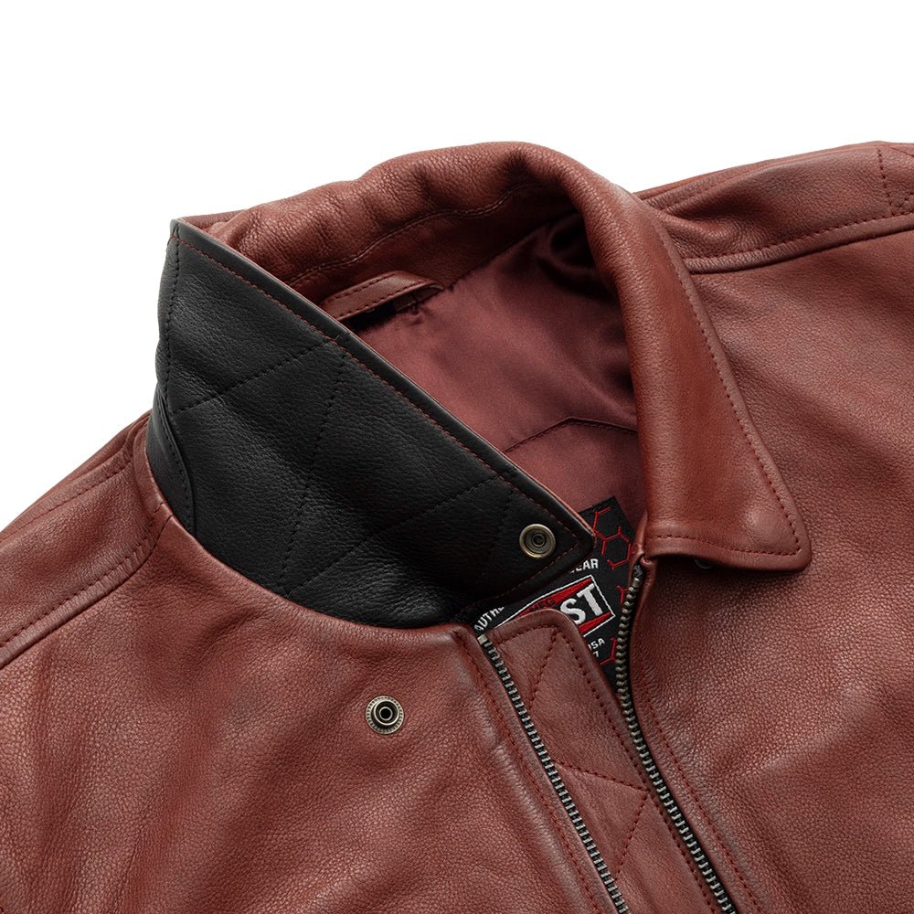 Men’s Leather Motorcycle Bomber Jacket with Armor-Ready Design - Lux Ryder