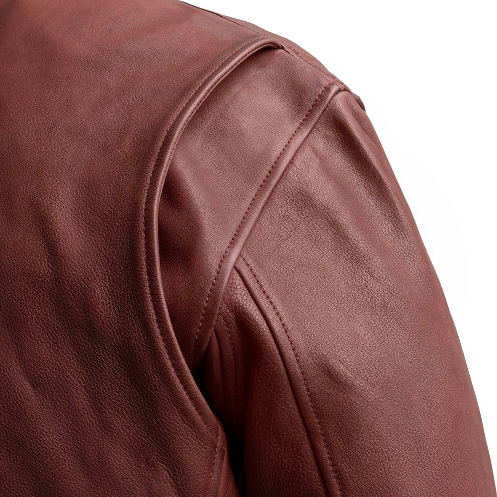Men’s Leather Motorcycle Bomber Jacket with Armor-Ready Design - Lux Ryder