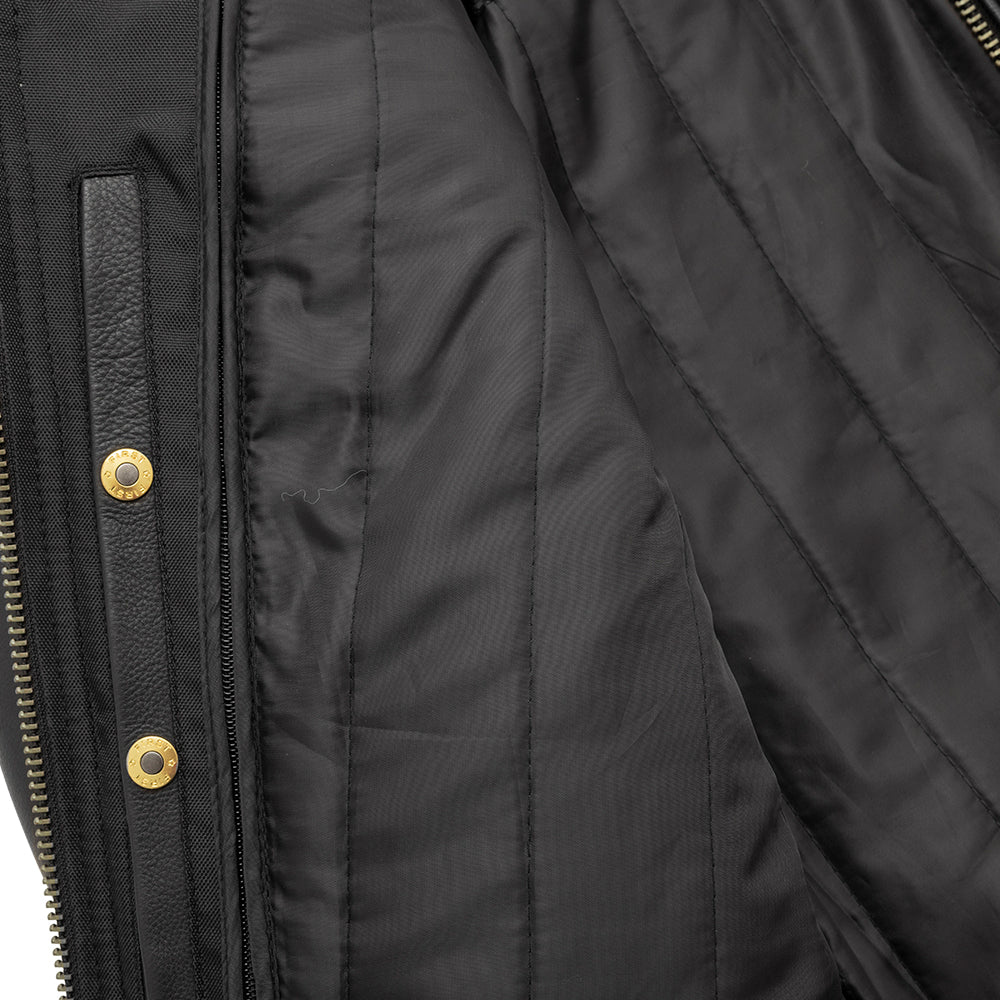 Men’s Leather Motorcycle Jacket with Padded Details and Thermal Liner - Lux Ryder