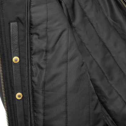 Men’s Leather Motorcycle Jacket with Padded Details and Thermal Liner - Lux Ryder