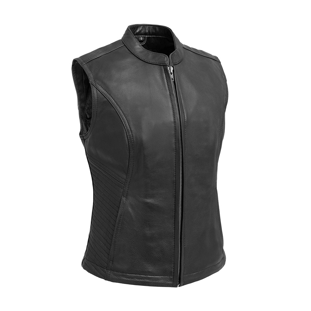 Women Leather Motorcycle Vest for Riding and Casual Wear - Lux Ryder
