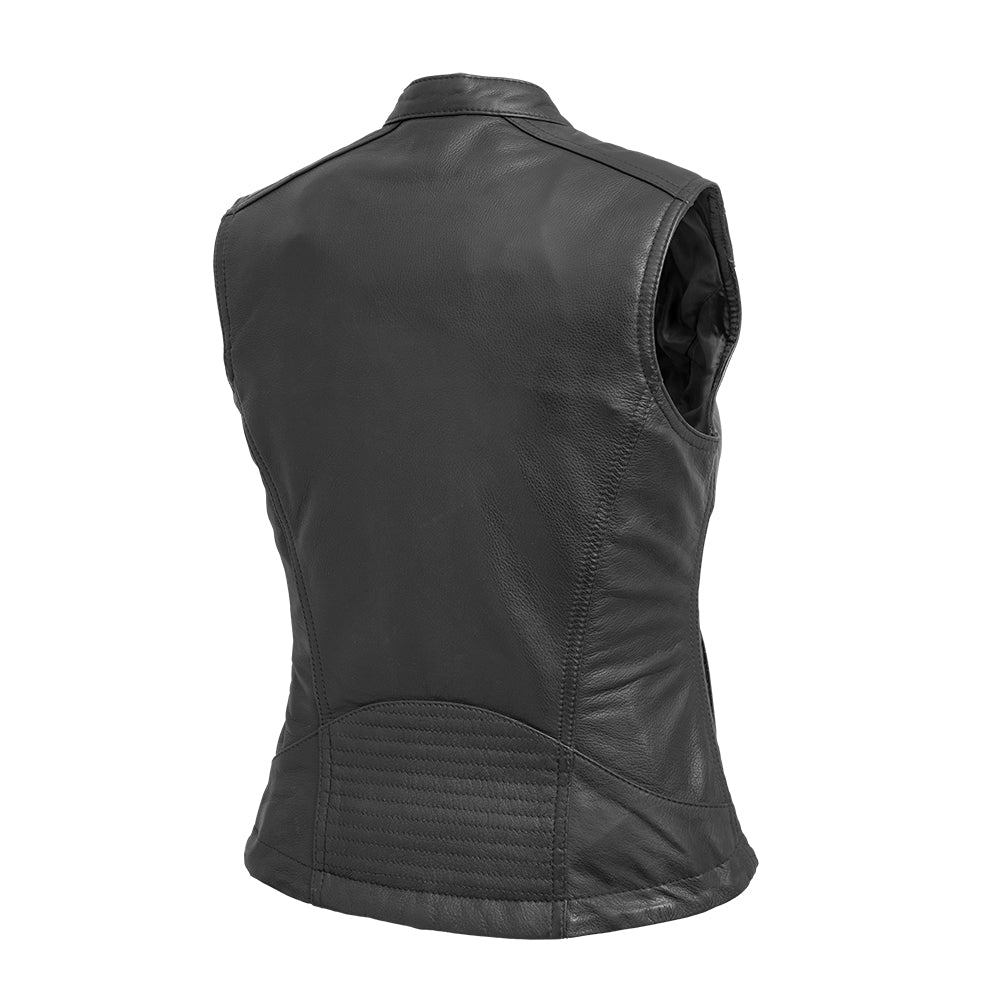 Women Leather Motorcycle Vest for Riding and Casual Wear - Lux Ryder