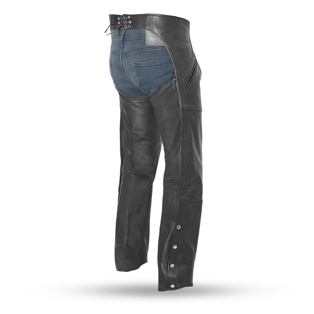 Men’s Leather Chaps – Classic Unisex Motorcycle Riding Chaps - Lux Ryder
