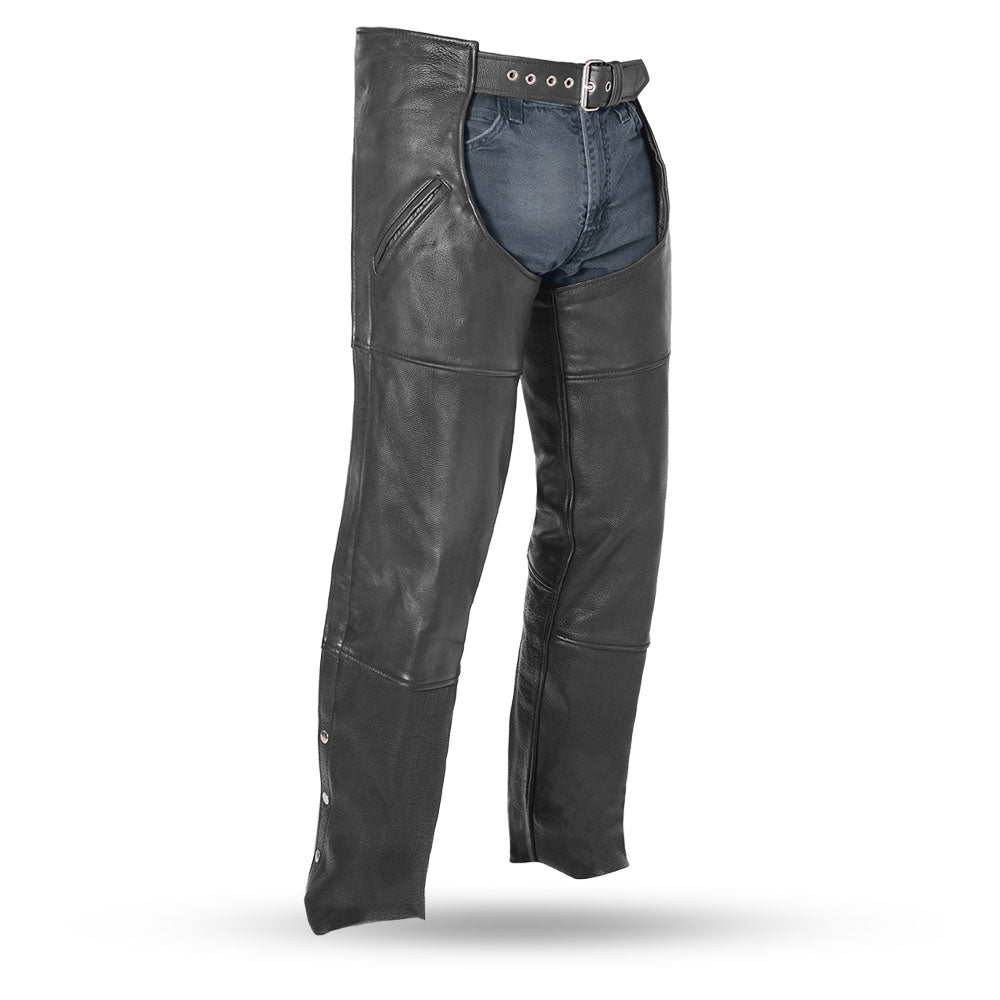 Men’s Leather Chaps – Classic Unisex Motorcycle Riding Chaps - Lux Ryder