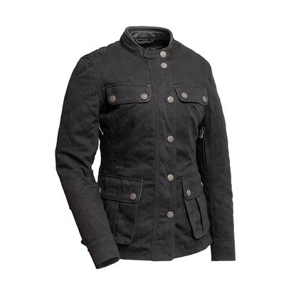 Women’s Twill Motorcycle Jacket with Utility Pocket Design - Lux Ryder