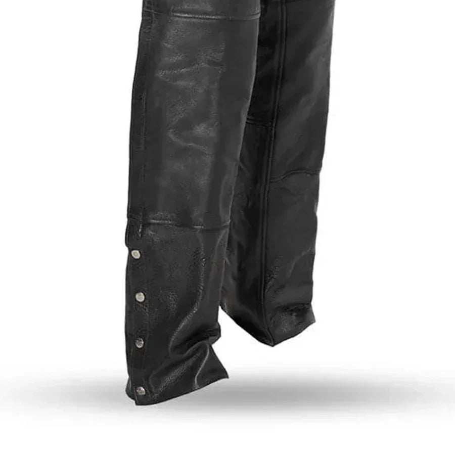 Classic Leather Chaps for Motorcycle Riders – Unisex Original Fit - Lux Ryder