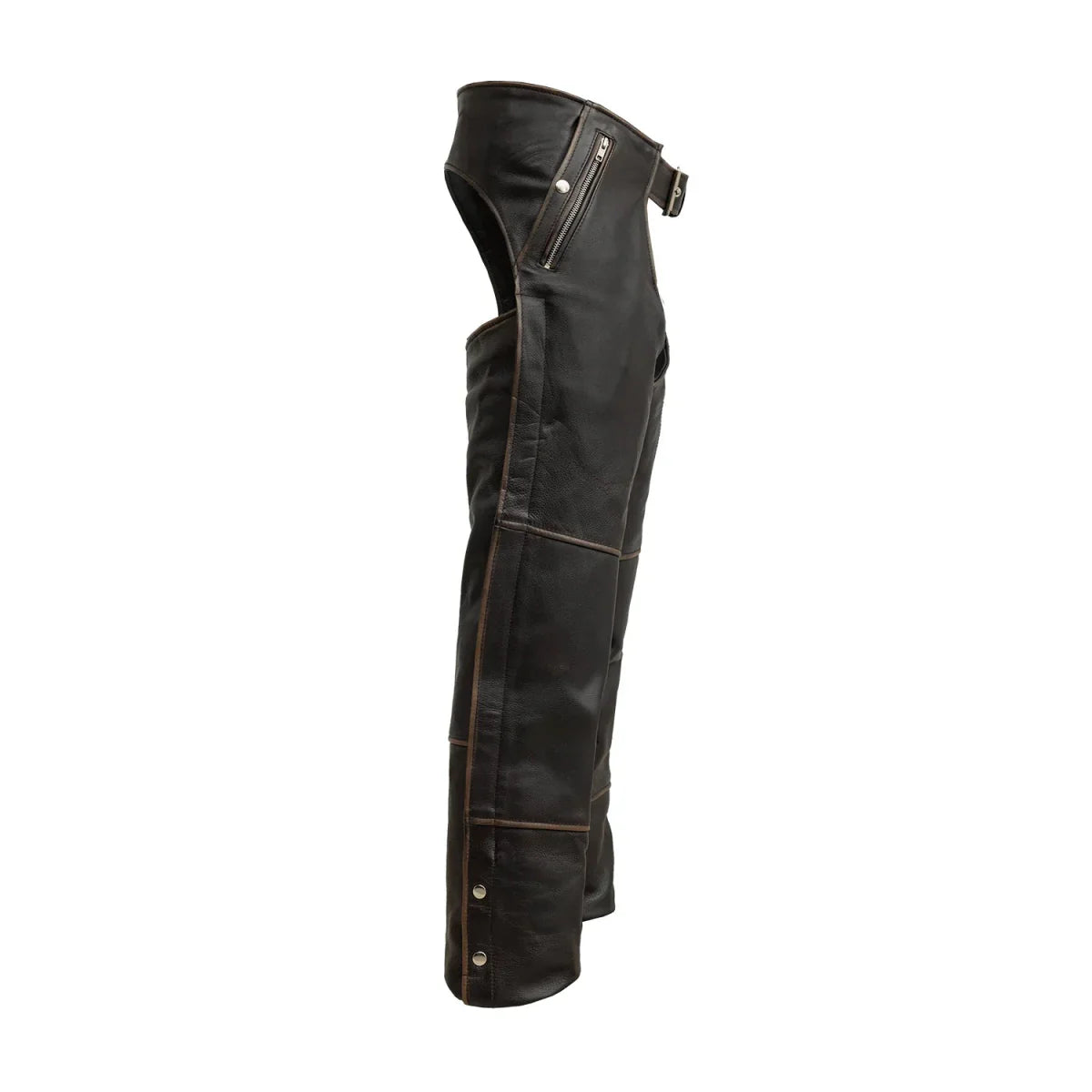 Men’s Leather Chaps with Snap-Out Liner – Unisex Motorcycle Riding Chaps - Lux Ryder