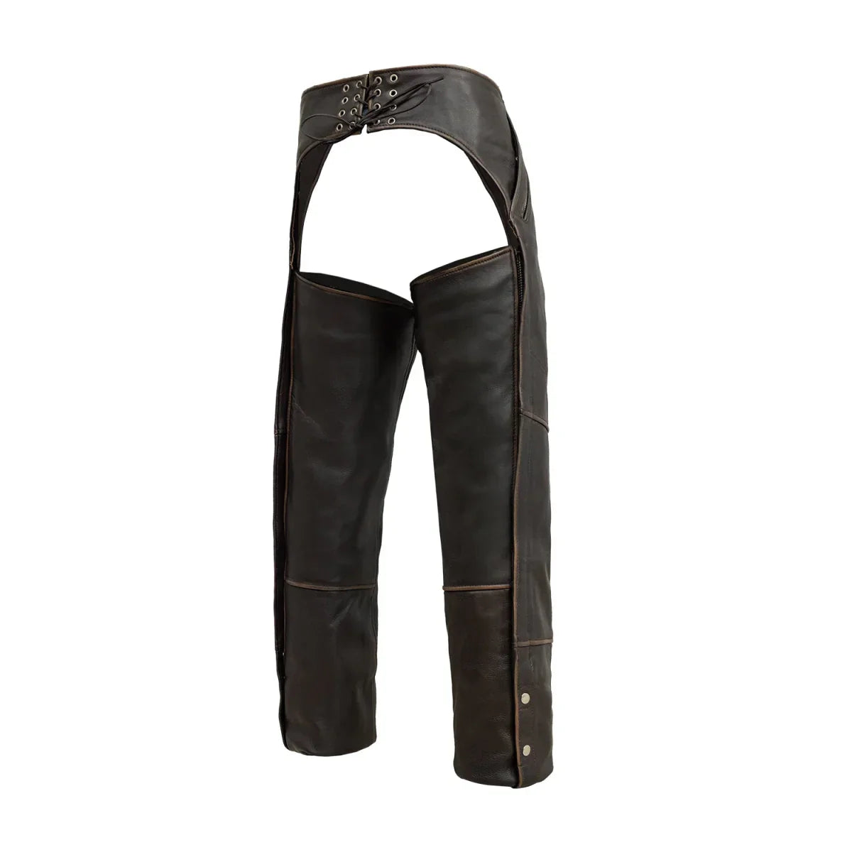 Men’s Leather Chaps with Snap-Out Liner – Unisex Motorcycle Riding Chaps - Lux Ryder