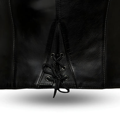 Women’s Western Style Leather Motorcycle Vest - Lux Ryder