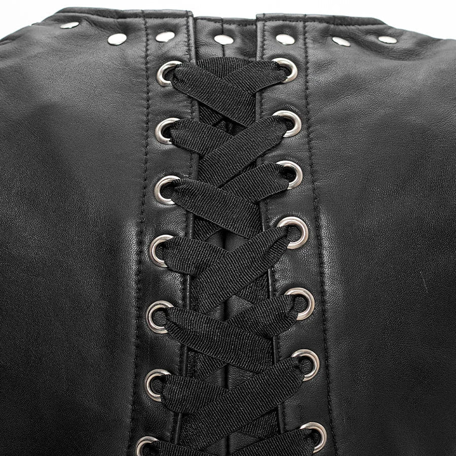 Women’s Leather Motorcycle Vest – Classic Biker Vest for Riding and Everyday Wear - Lux Ryder