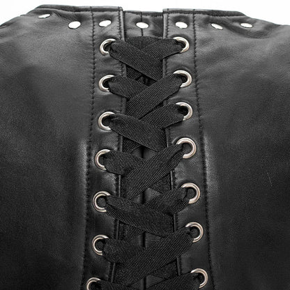 Women’s Leather Motorcycle Vest – Classic Biker Vest for Riding and Everyday Wear - Lux Ryder