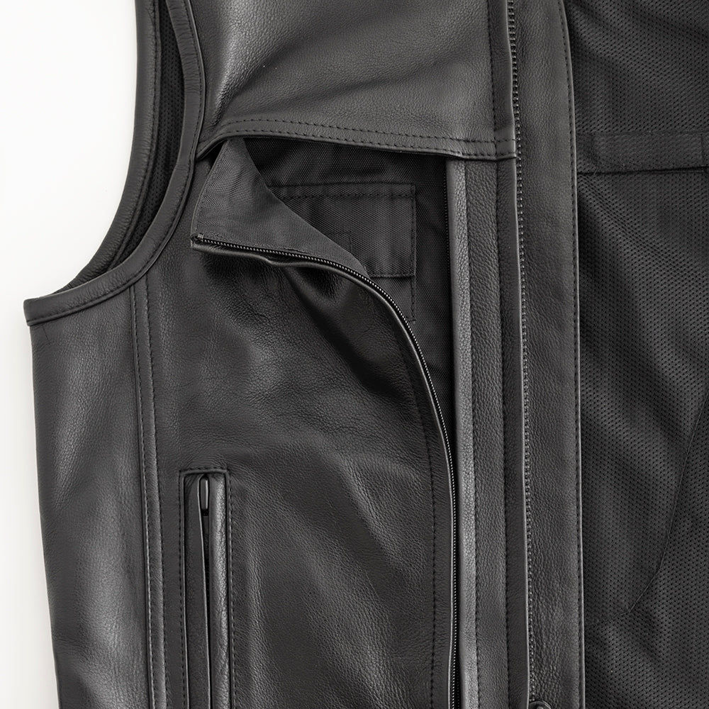 Rampage - Men's Motorcycle Leather Vest - Lux Ryder