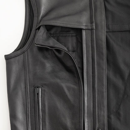 Rampage - Men's Motorcycle Leather Vest - Lux Ryder