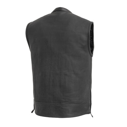 Rampage - Men's Motorcycle Leather Vest - Lux Ryder