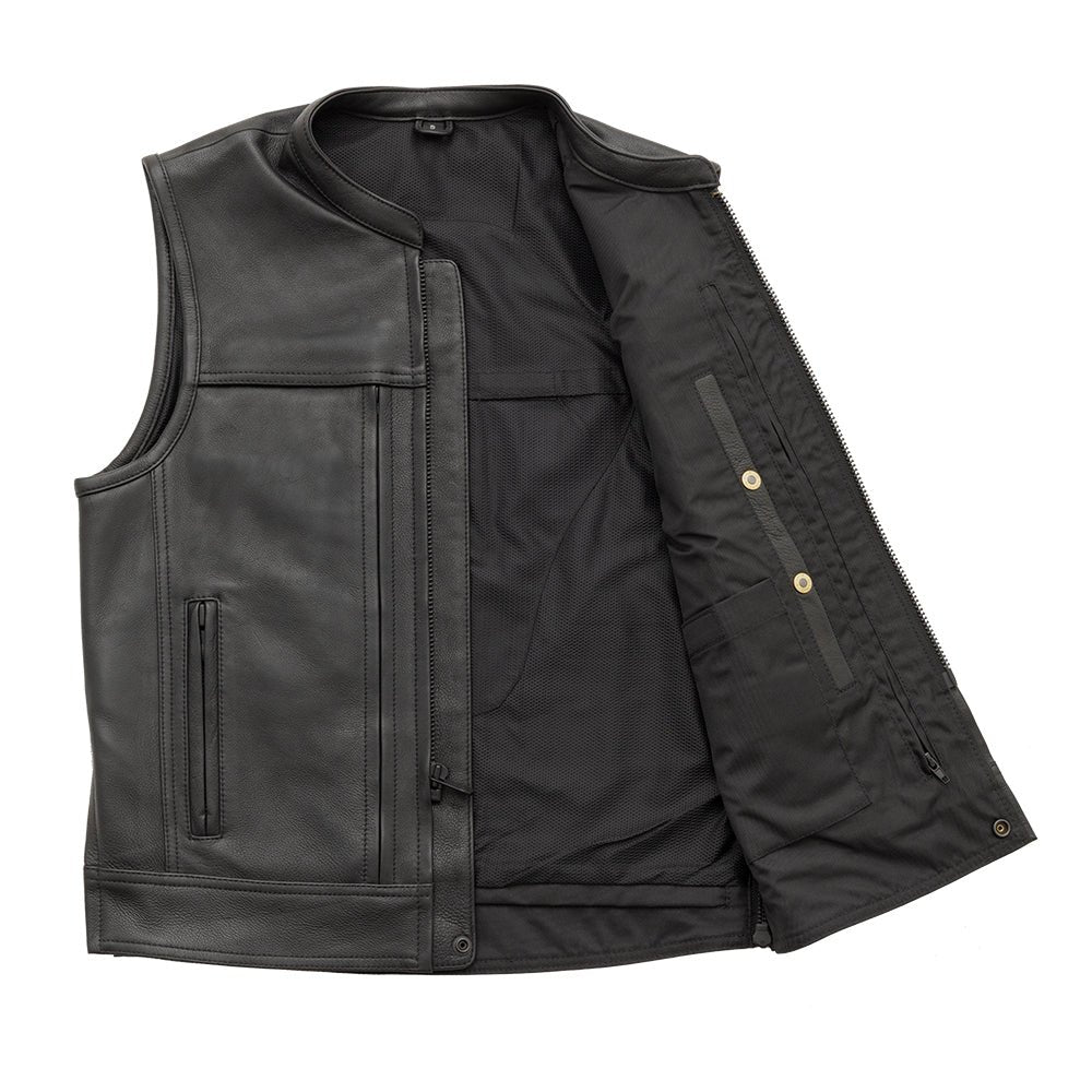 Rampage - Men's Motorcycle Leather Vest - Lux Ryder