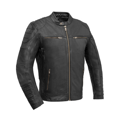 Men’s Leather Motorcycle Jacket with Vents and Thermal Liner - Lux Ryder