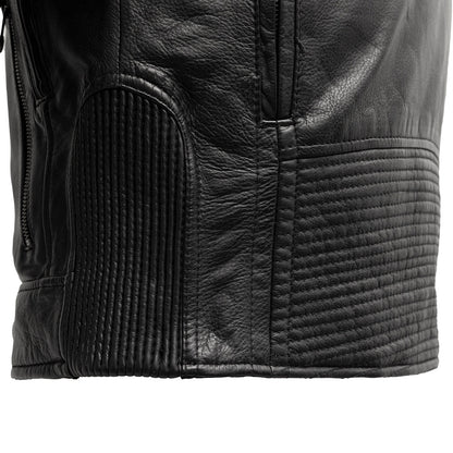 Men’s Leather Motorcycle Jacket with Vents and Thermal Liner - Lux Ryder