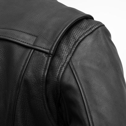 Men’s Leather Motorcycle Jacket with Vents and Thermal Liner - Lux Ryder