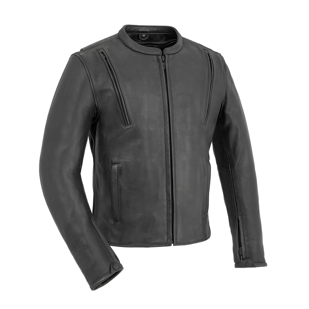 Men’s Leather Motorcycle Jacket with Vents and Thermal Liner - Lux Ryder