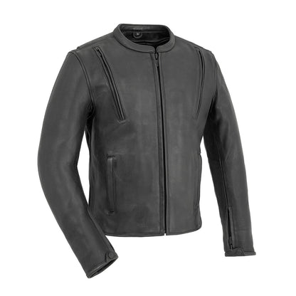 Men’s Leather Motorcycle Jacket with Vents and Thermal Liner - Lux Ryder