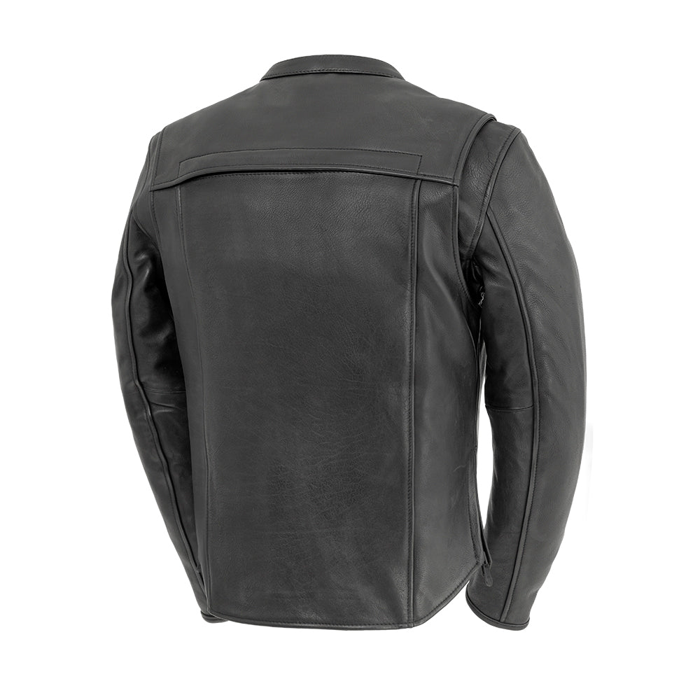 Men’s Leather Motorcycle Jacket with Vents and Thermal Liner - Lux Ryder
