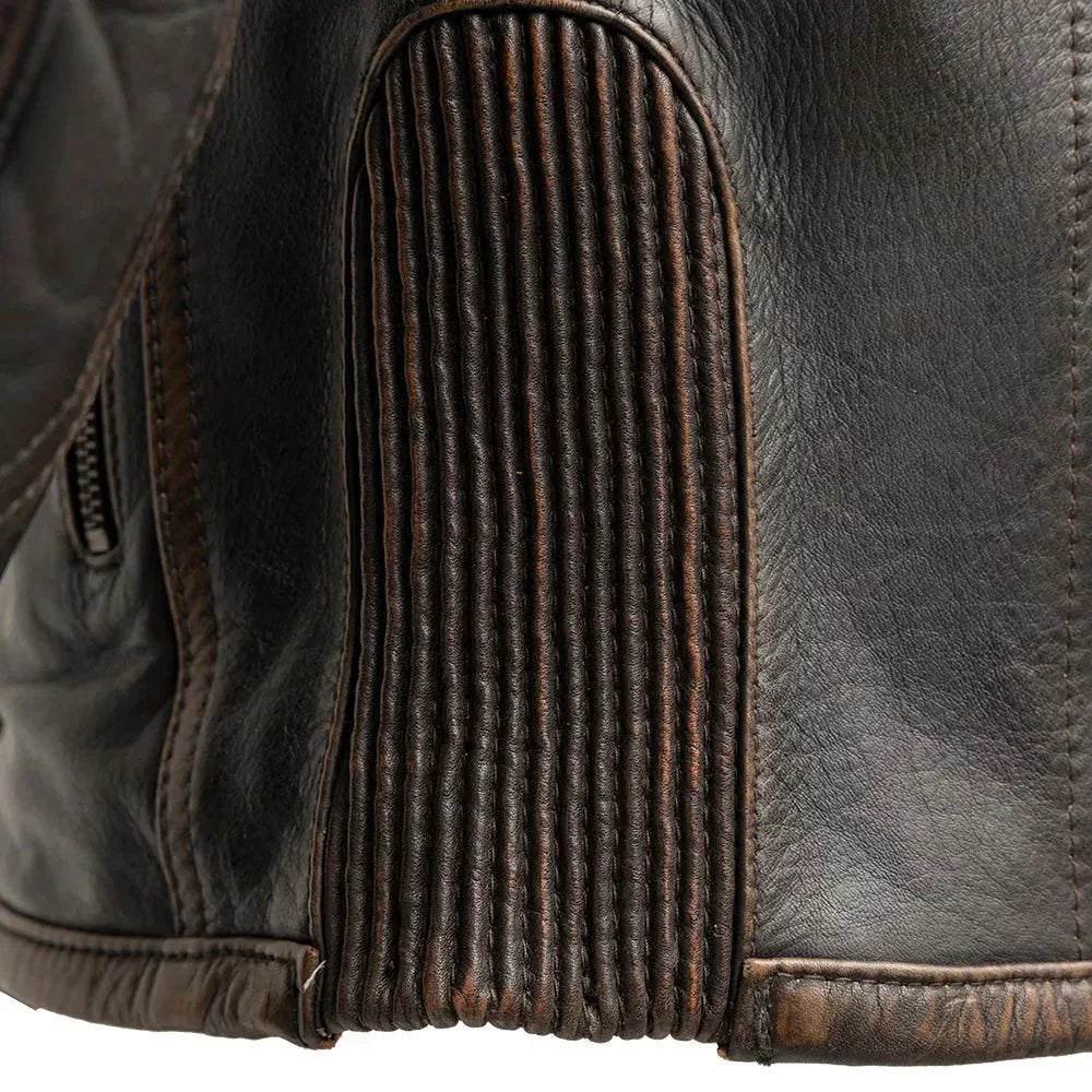 Leather Motorcycle Jacket with Thermal Liner and Classic Racer Fit - Lux Ryder