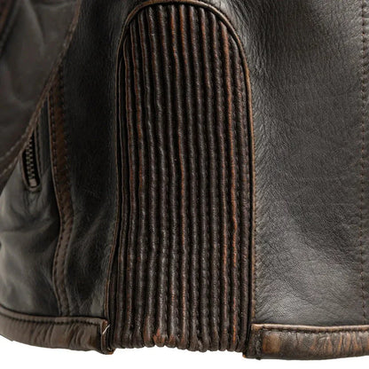 Leather Motorcycle Jacket with Thermal Liner and Classic Racer Fit - Lux Ryder
